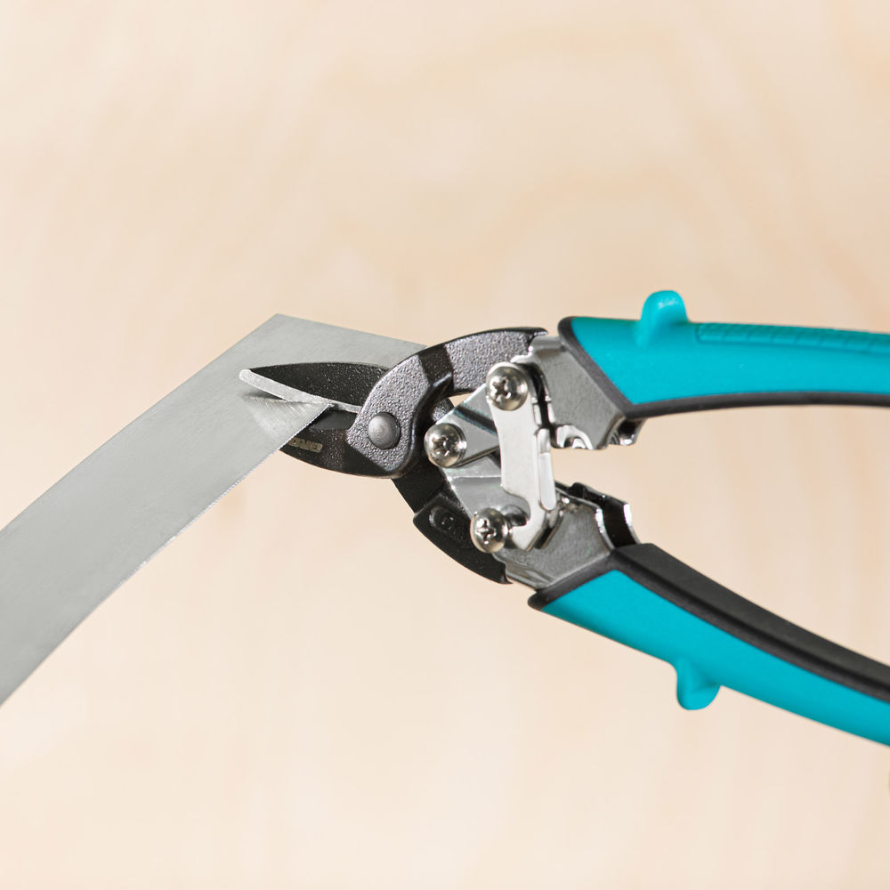 Ножницы по металлу Piranha, 190 мм, прямой рез, сталь СrM, двухкомпонентные рукоятки Gross