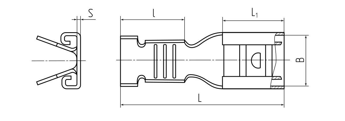 Разъем плоский неизолированный (мама) РП-М 2.5–(6.3) (КВТ) (59139)