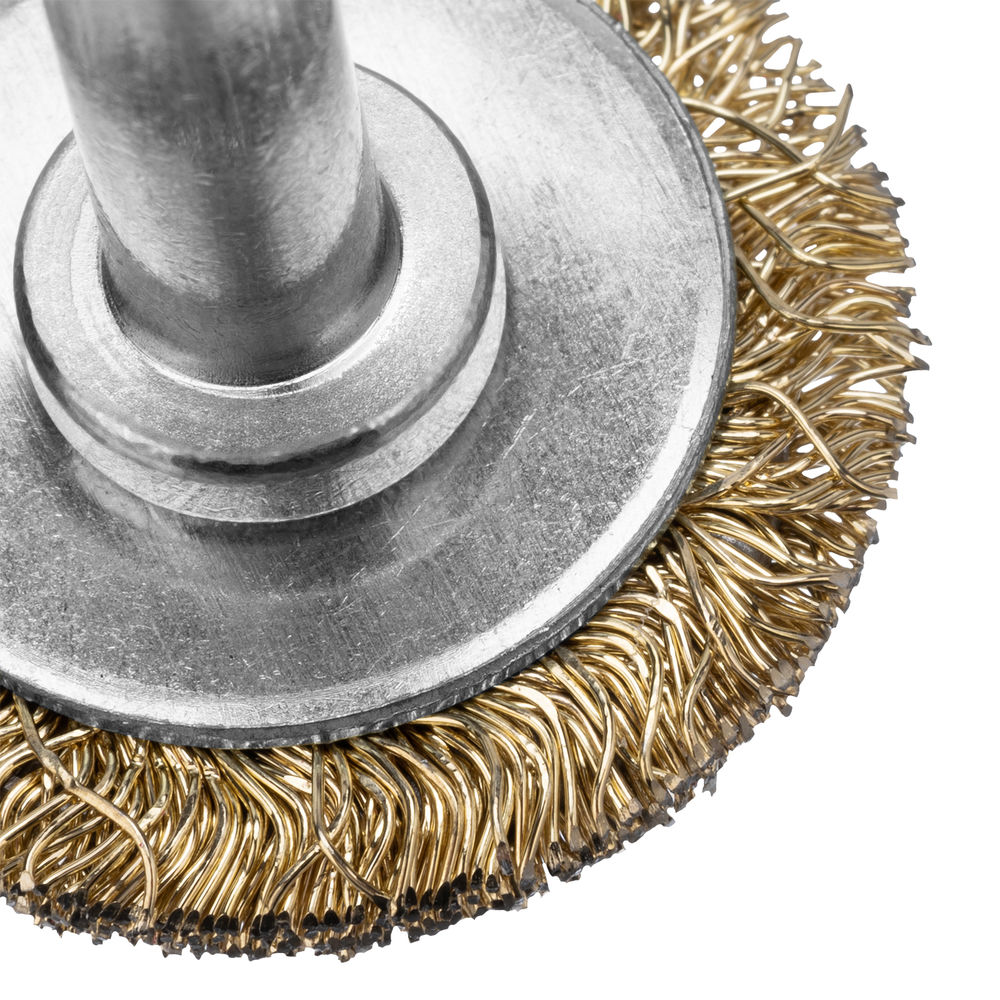 Щетка для дрели, 30 мм, плоская со шпилькой, латунированная витая проволока Matrix (74440)