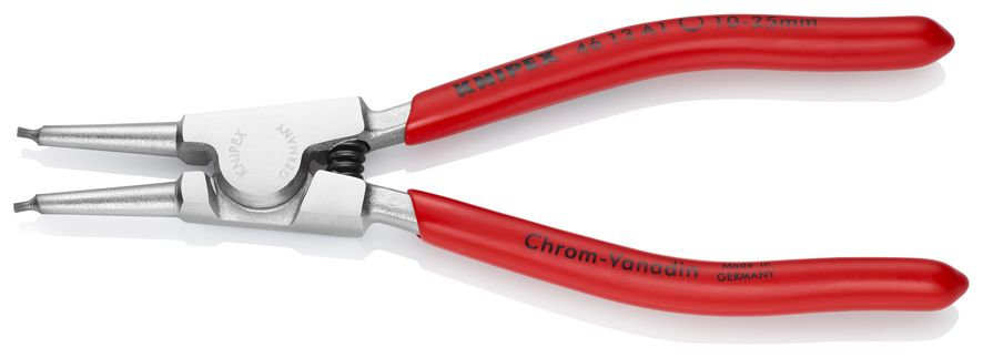 Щипцы для внешних стопорных колец, прямые губки, O 10-25 мм, длина 140 мм, хром (KN-4613A1)