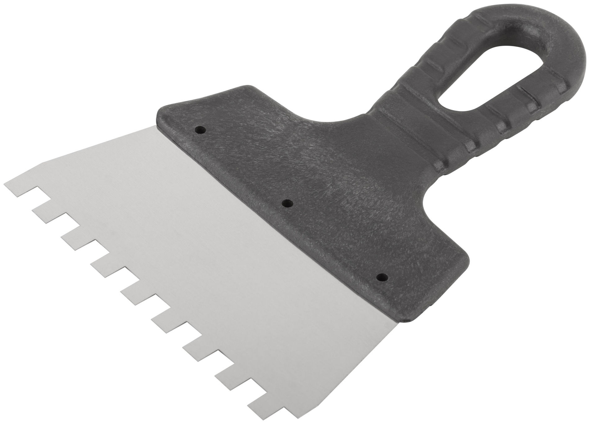 Шпатель фасадный нержавеющий зубчатый 150 мм / зуб 8 мм (06602)