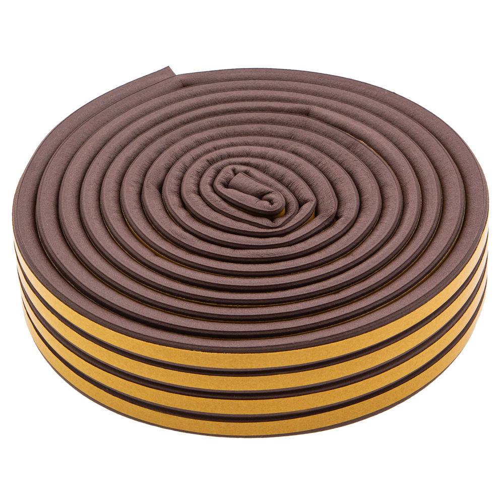 Уплотнитель резиновый, 12 м, профиль D, коричневый Сибртех (88910)