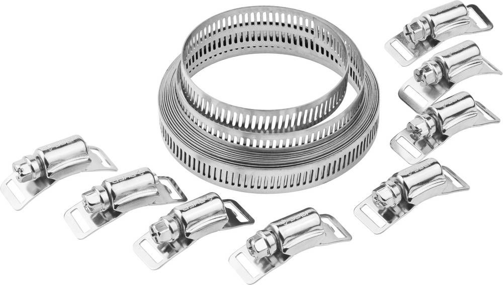 Набор хомутов универсальных 3 м?12.7 мм нержавеющих 8 замков ЗУБР Профессионал 37815-H8