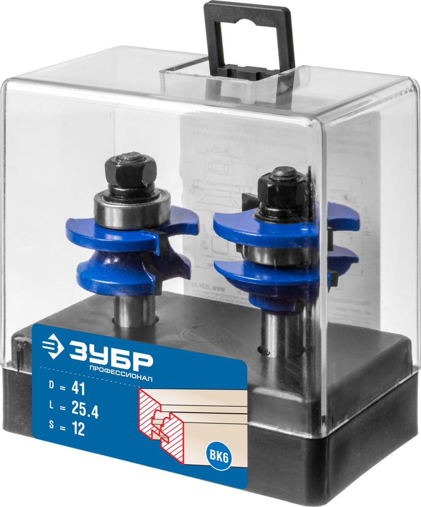 Набор фрез рамочных 41?23 мм №2 хвостовик 12 мм ЗУБР Профессионал 28772-41.3-H2