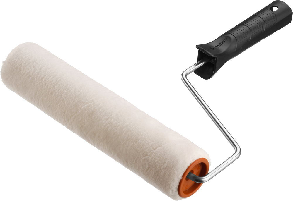 Малярный валик ОПТИМА-ВЕЛЮР, 40 х 240 мм, бюгель 6 мм, ворс 4 мм, полиэстер, для лаков и эмалей ЗУБР 03547-24