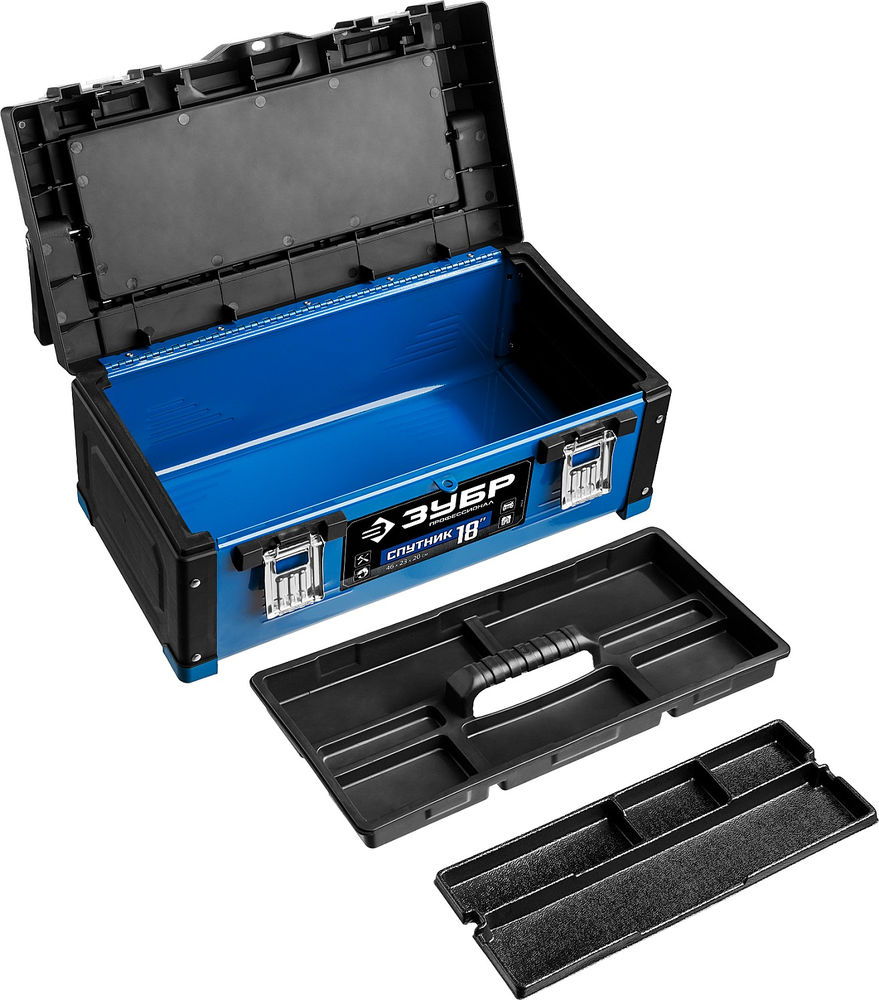 Металлический ящик для инструментов 460 х 230 х 200 мм 18 Профессионал ЗУБР СПУТНИК-18 38153-18