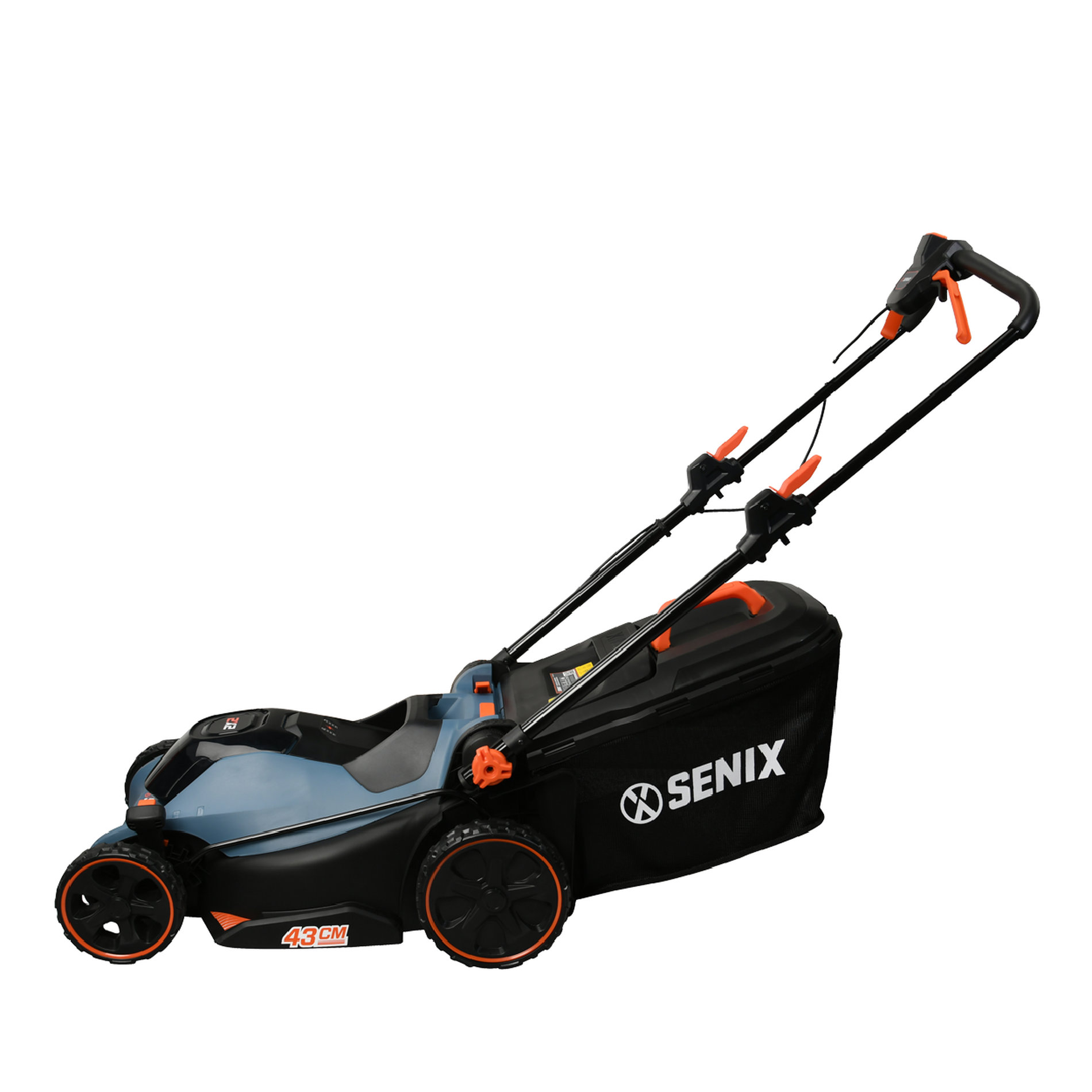 Газонокосилка самоходная аккумуляторная, 43 см, 2 аккумулятора 5Ач, двухпортовое ЗУ 2X2 40В