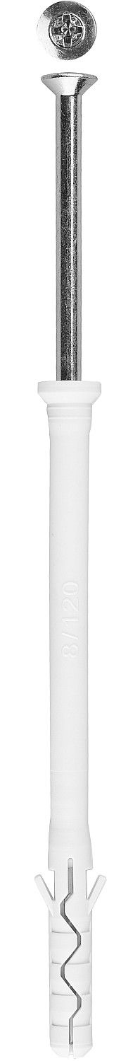 Дюбель-гвоздь нейлоновый 8 х 140 мм, потайной бортик, 50 шт ЗУБР Профессионал 4-301375-08-140