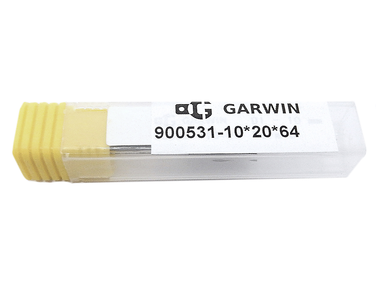 Борфреза цилиндрическая с торцевыми зубьями 10x20x64 мм, VHM, AL, форма B (серия 900531) GARWIN INDUSTRIAL 900531-102064