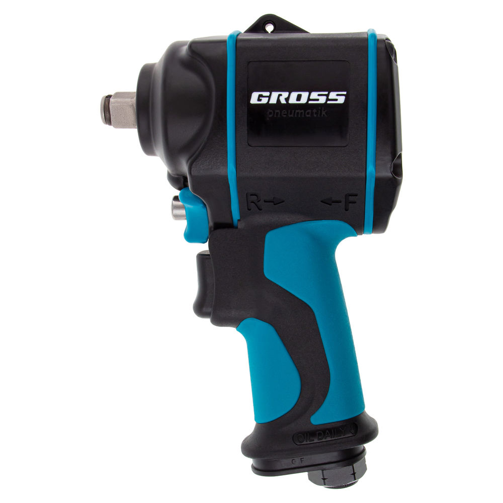 Гайковерт пневматический ударный G985, 1/2, Twin Hammer, 610 Нм, 9000 об/мин, композитный Gross (57440)