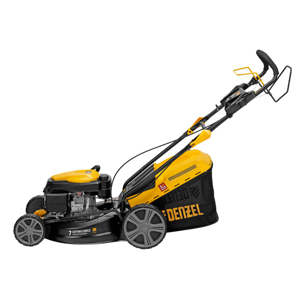 Газонокосилка бензиновая GLD-460SP, 146 куб.см, ширина 46 см, привод 7 уровней, травосборник 50 л Denzel (58803)