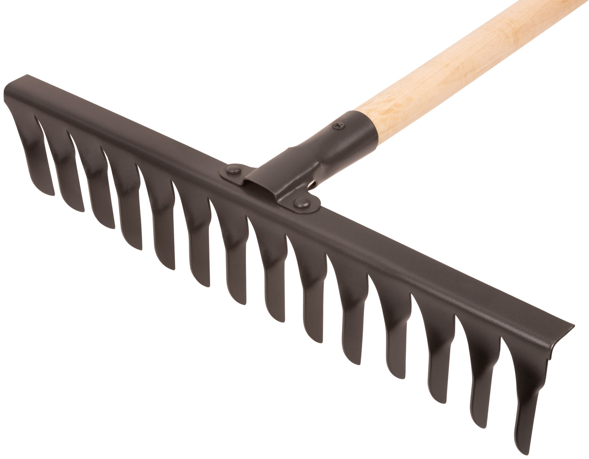 Грабли, витой зуб, 14 зубьев, с деревянным черенком (76965)