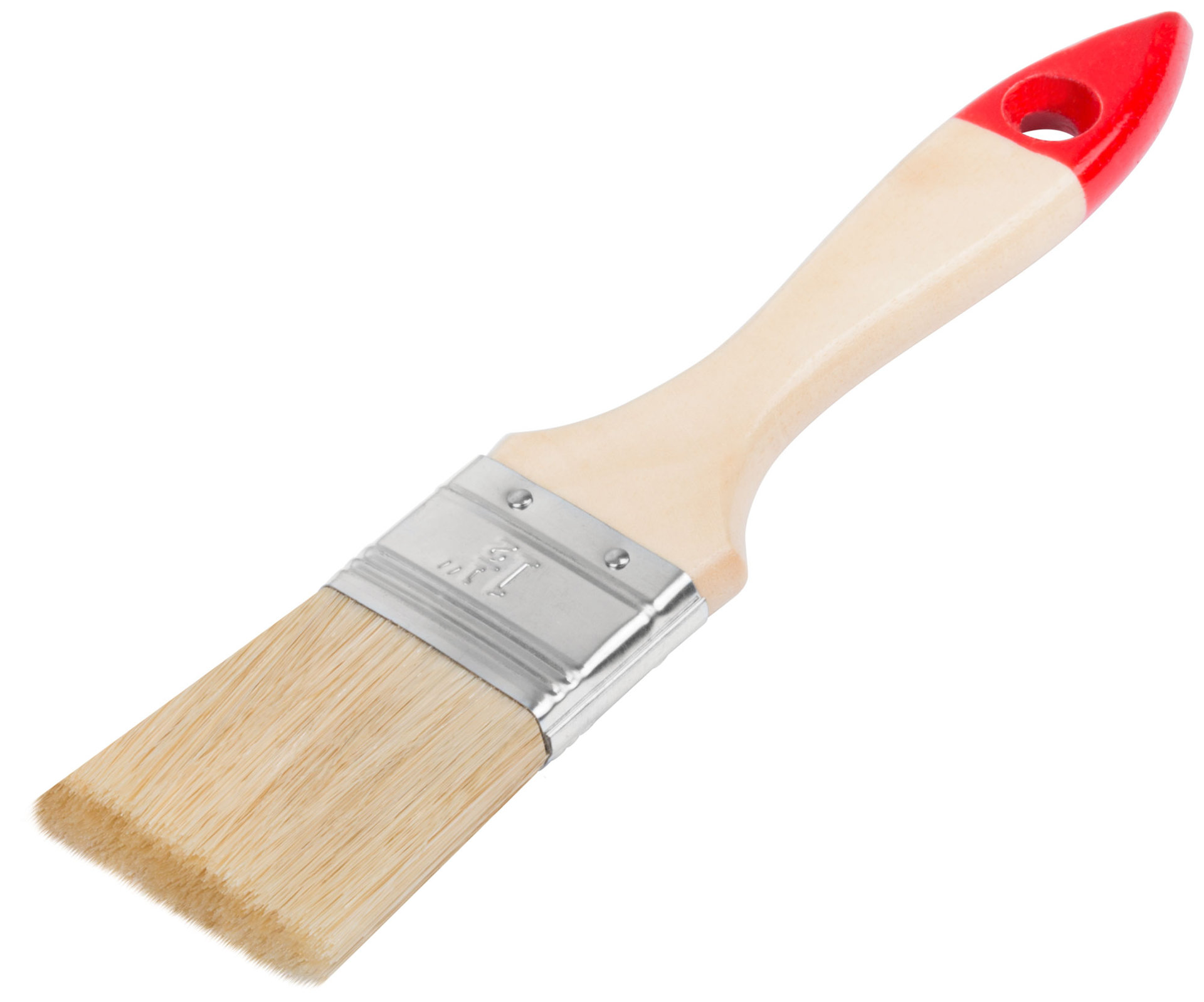 Кисть флейцевая Стандарт, натур.светлая щетина, деревянная ручка 1,5 (38 мм) (01034)