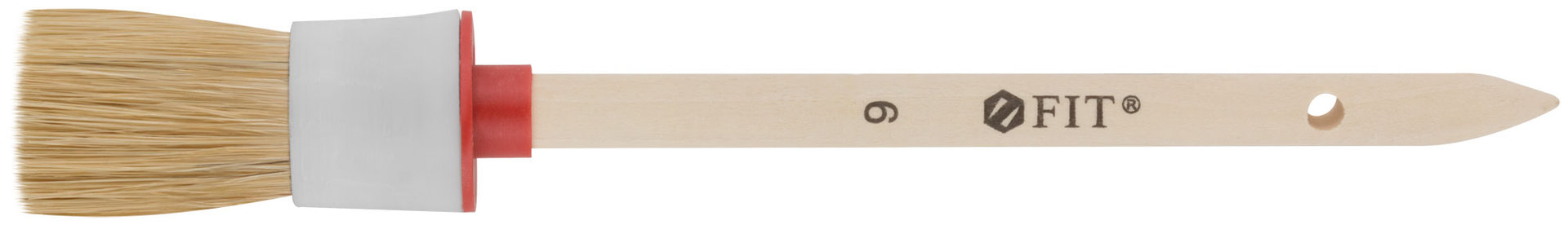 Кисть круглая, натуральная светлая щетина №6 ( 30 мм) (01304)