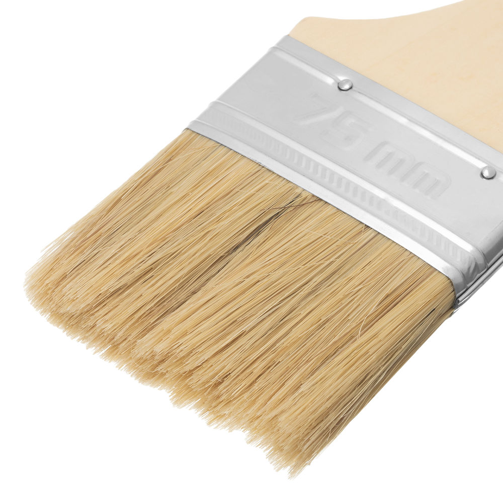 Кисть плоская Стандарт 3 (75 мм) натуральная щетина, деревянная ручка MTX (82540)