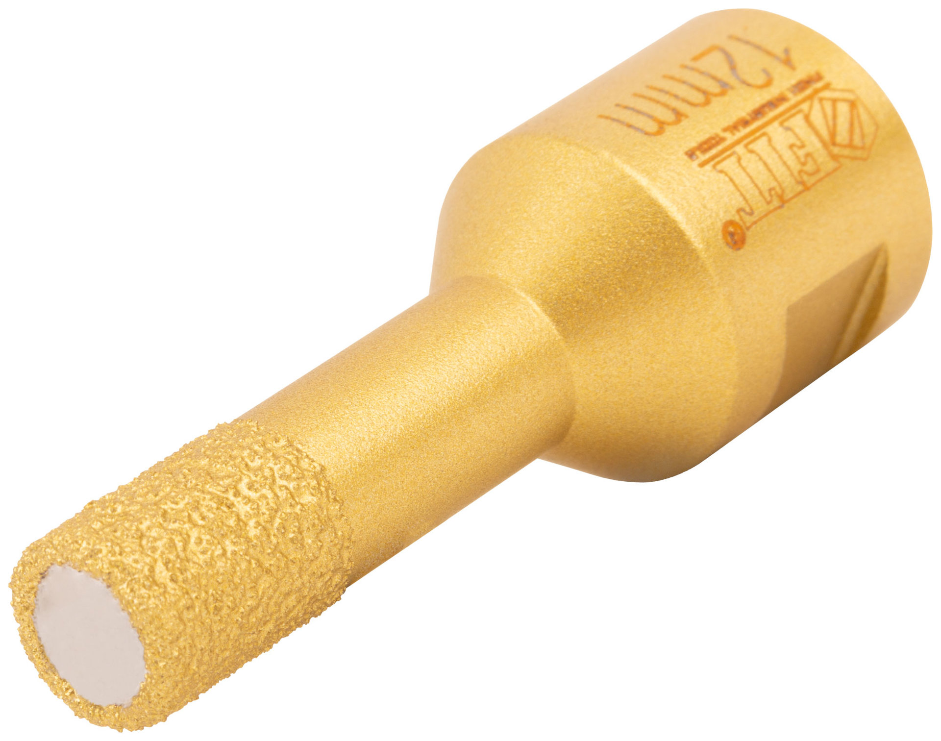 Коронка кольцевая для УШМ, М14, по керамограниту, камню и кафелю алмазная, вакуумное спекание 12х60 мм (16334)