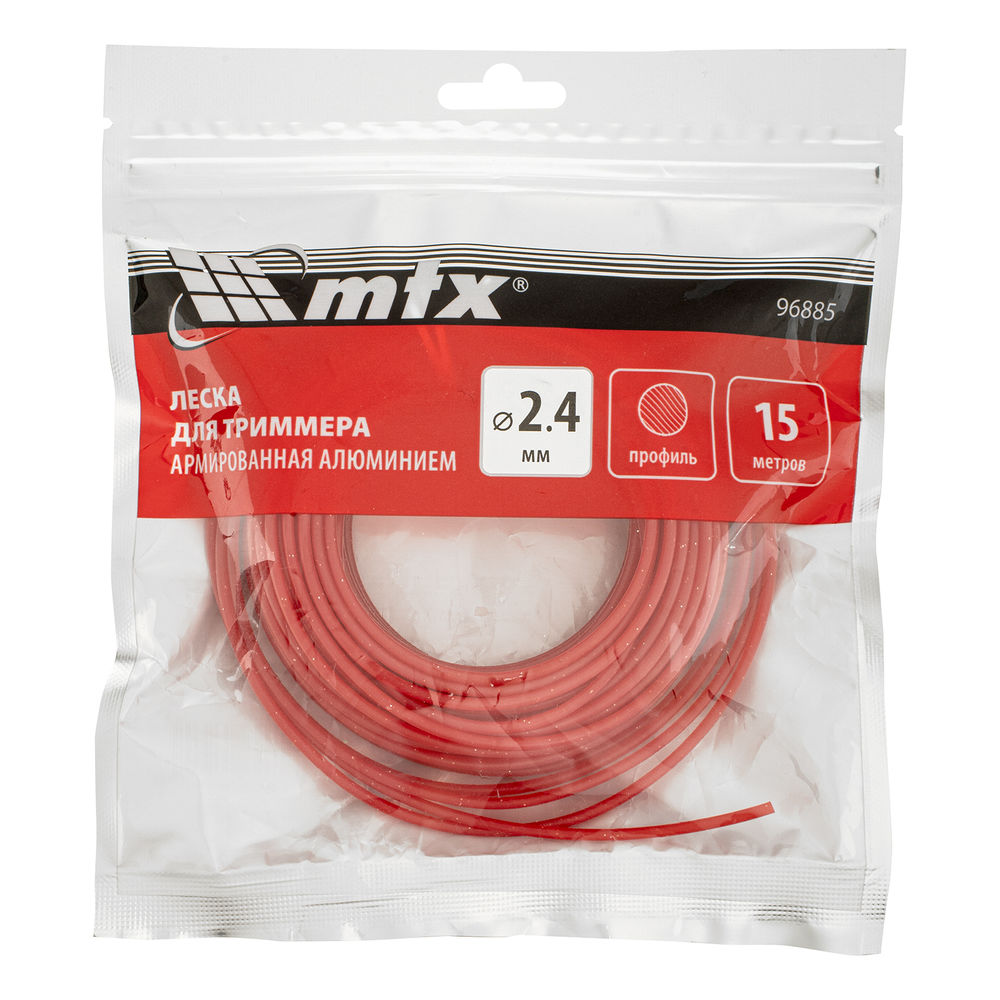 Леска для триммера армированная алюминием круглая 2,4 мм х 15 м MTX (96885)