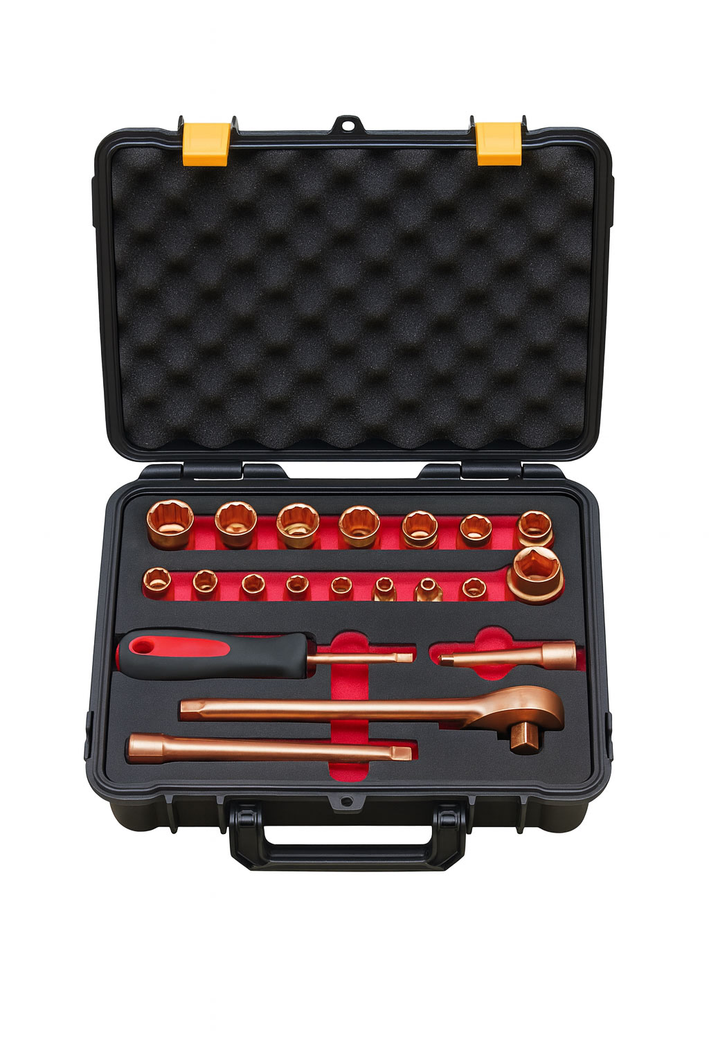 Набор торцевых головок искробезопасных 1/4, 3/8, 21 предмет AlCu, HORTZ