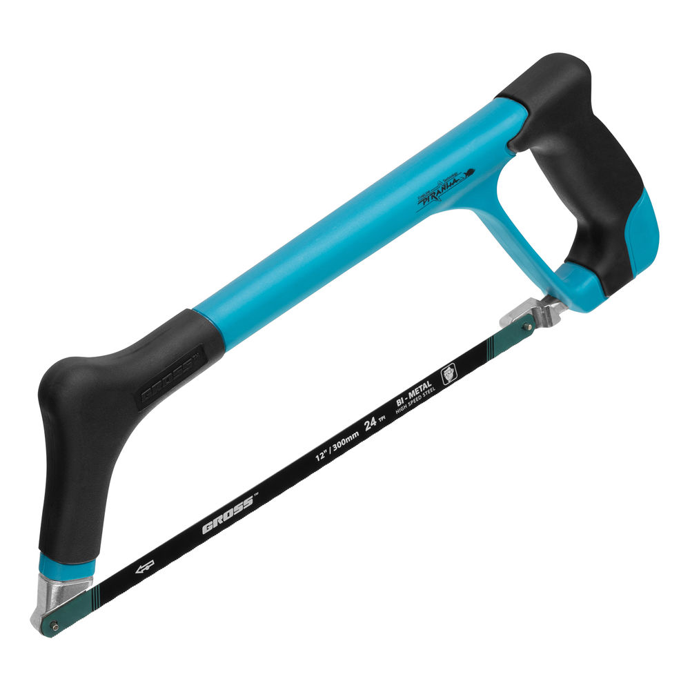 Ножовка по металлу Piranha, 300 мм, трехкомпонентная металлопластиковая рамка Gross