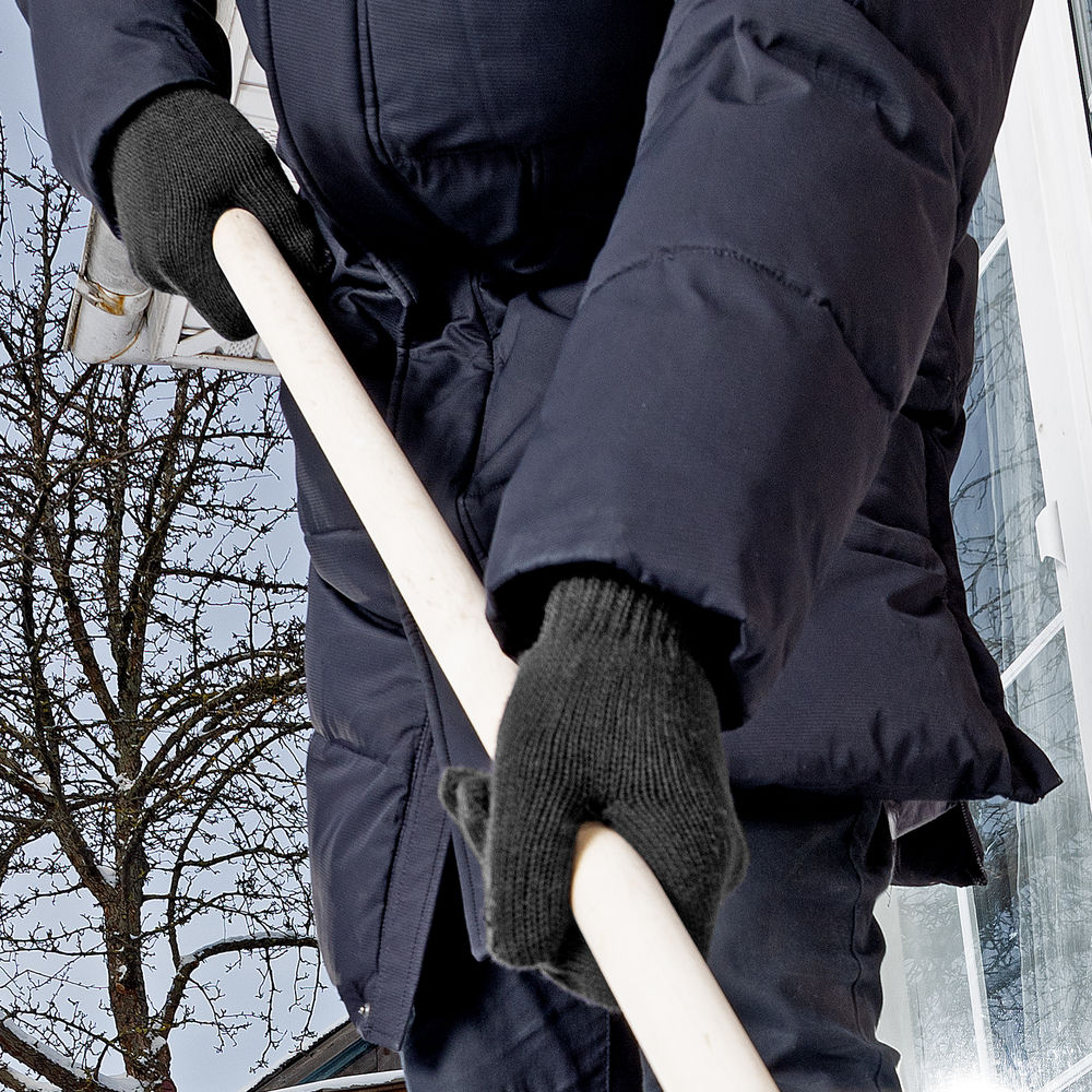 Перчатки трикотажные, акрил, двойные, черный, двойная манжета Сибртех (68681)