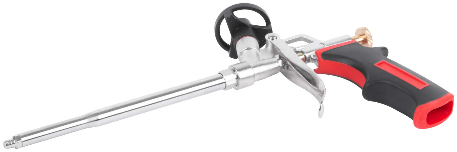 Пистолет для монтажной пены, прорезиненная ручка, тефлоновое покрытие клапана (14275)