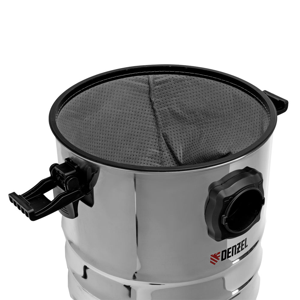 Пылесос строительный RVC30, 1400 Вт, бак 30 л, шланг 3 м, розетка с автосинхр. Denzel (28203)