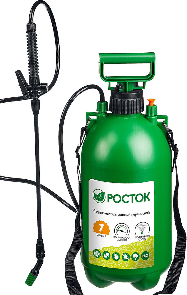 Переносной опрыскиватель 7 л, первичный полипропилен РОСТОК RT-7 425117