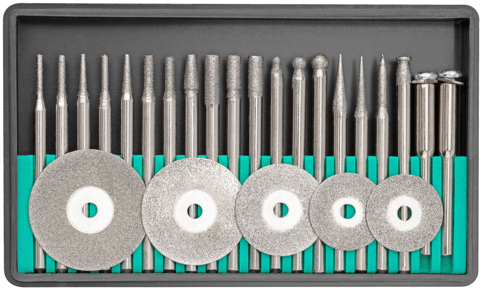 Шарошки и круги отрезные с алмазным напылением 25 шт. (36487)