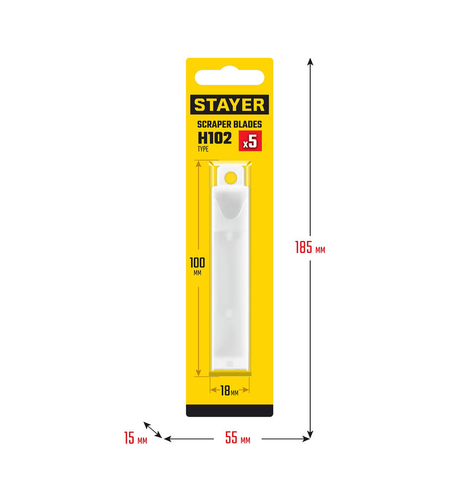 Сменное лезвие для скребка 08515, 100 мм, 5 шт STAYER 08515-S5_z02