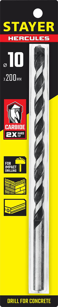 Сверло по бетону Hercules, 10 x 200 мм STAYER Professional 2915-200-10_z01