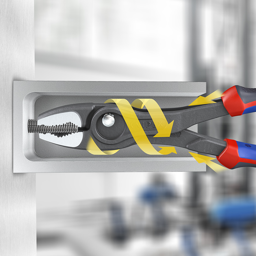 Клещи с фронтальным и боковым захватами зев 5-27 мм, длина 250 мм, 3-комп ручки TwinGrip KN-8202250