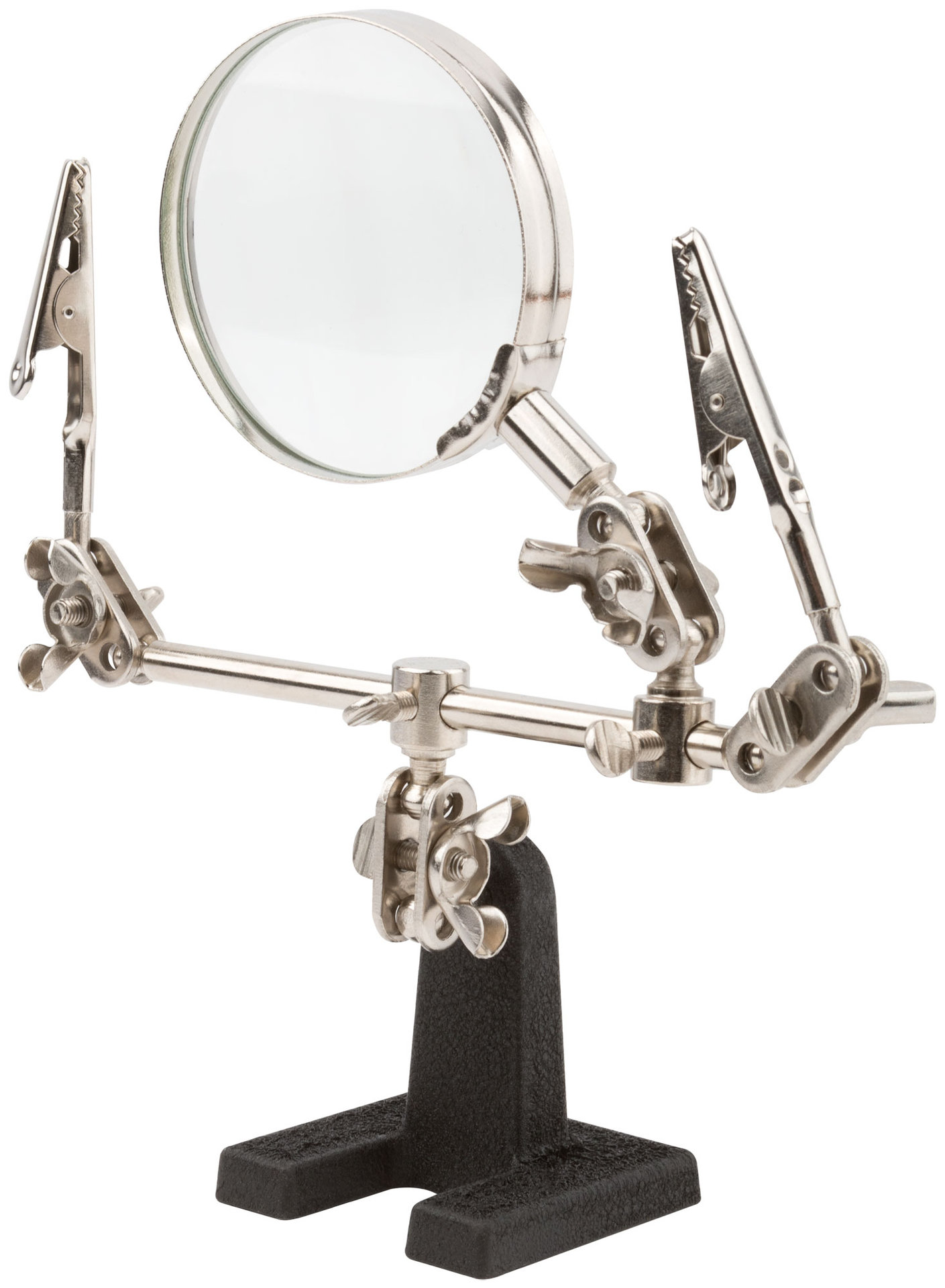 Зажим для пайки с лупой ( Пост монтажный 3-я рука) 62 мм - 3Х (60525)