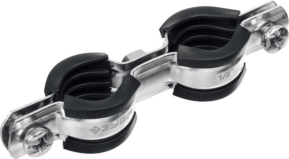 Хомут трубный двойной 1/2, цинк, 8 шт ЗУБР 37890-20-24