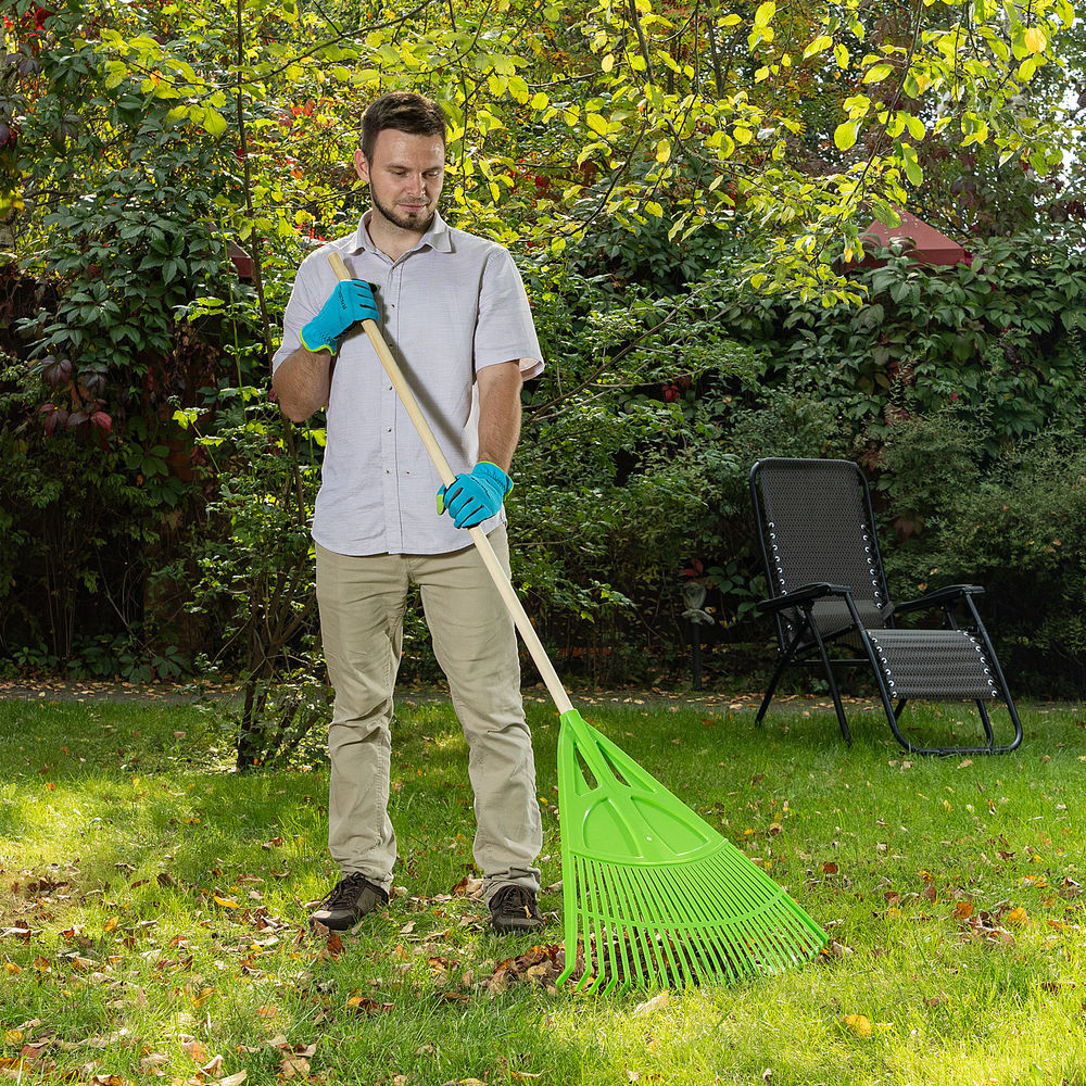 Грабли веерные пластиковые, 620 мм, 27 плоских зубьев, без черенка, Palisad (61709)