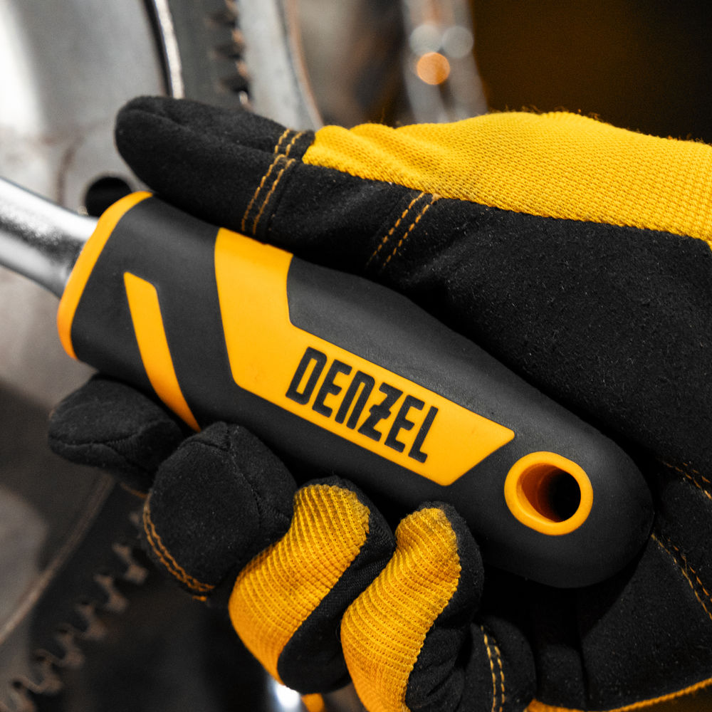 Ключ-трещотка 1/2, 90 зубьев, с быстрым сбросом, CrV Denzel