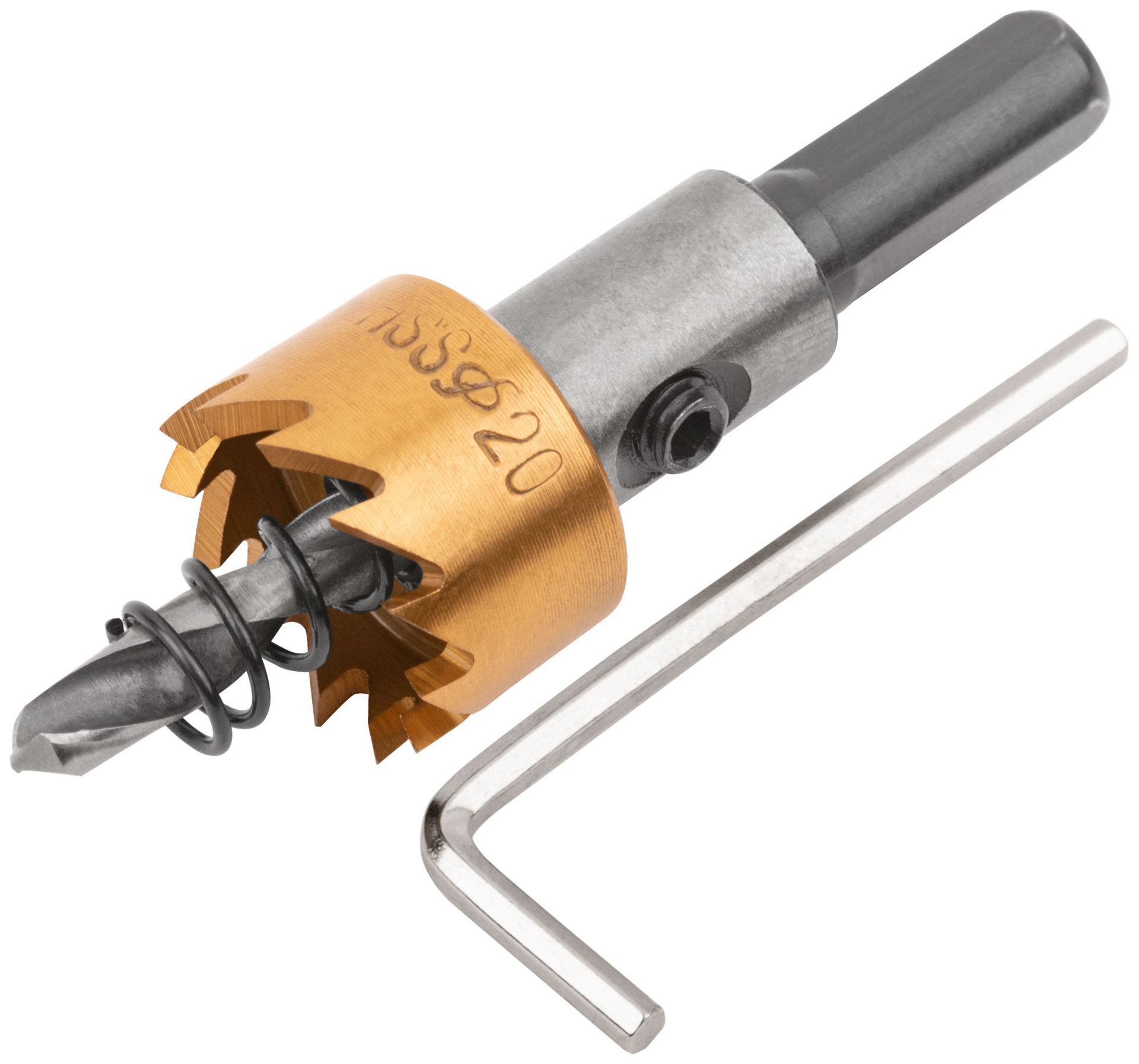 Коронка кольцевая по металлу, HSS сталь, титановое покрытие 20 мм (36860)