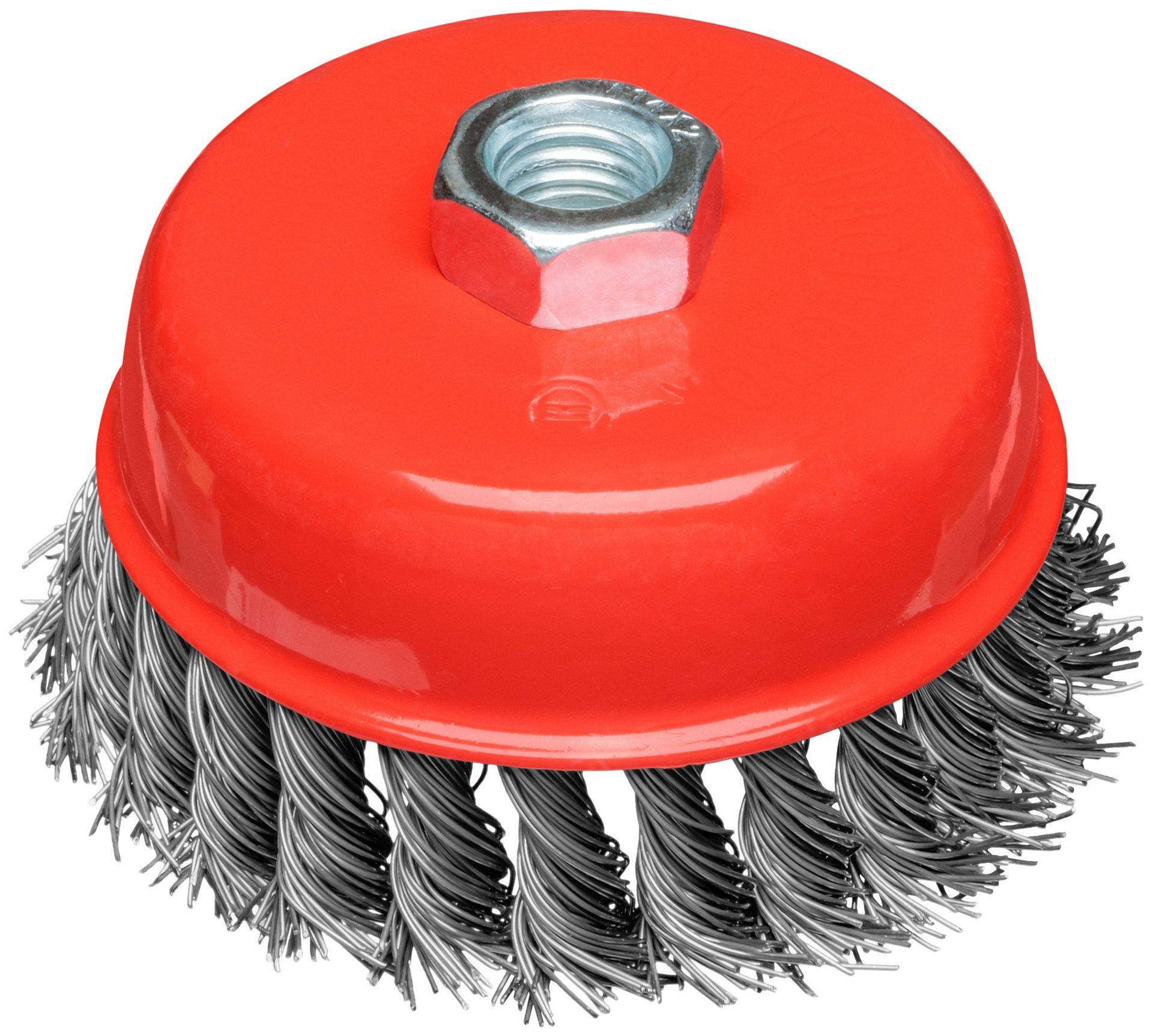Корщетка-чашка, гайка М14, стальная витая проволока 100 мм, блистер (39098)