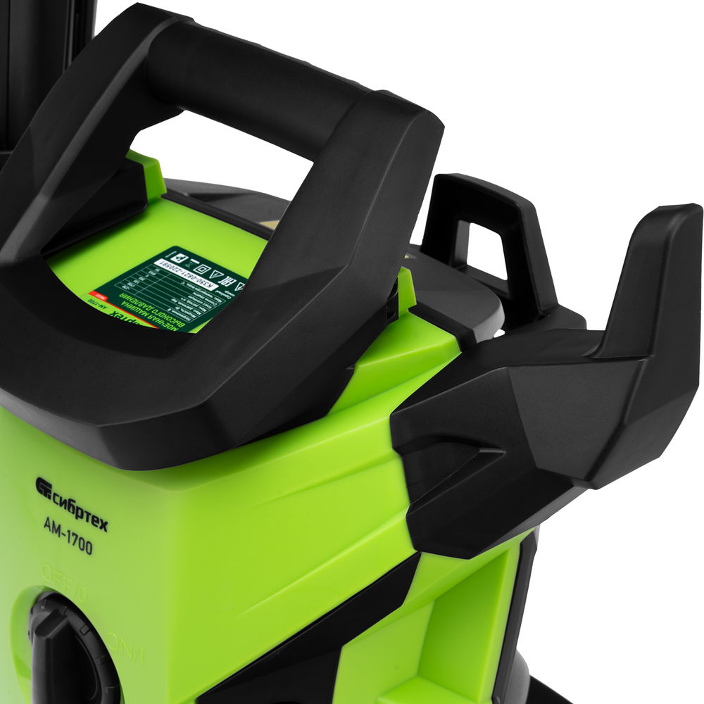 Моечная машина высокого давления АМ-1700, 1700 Вт, 130 бар, 350 л/ч, колесная Сибртех (58222)