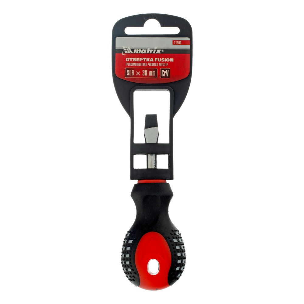 Отвертка Fusion, SL6 х 38 мм, CrV, трехкомпонентная рукоятка Anti slip Matrix