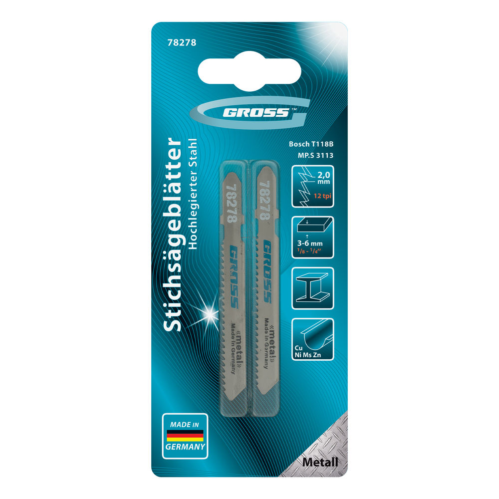 Полотна для электролобзика по металлу, 2 шт, ( 3113-T118B ) Gross