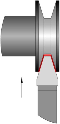 Резец для проточки канавок в шкивах 32х20х170 угол а = 40° профиль А 2126-0042 (ВК8)