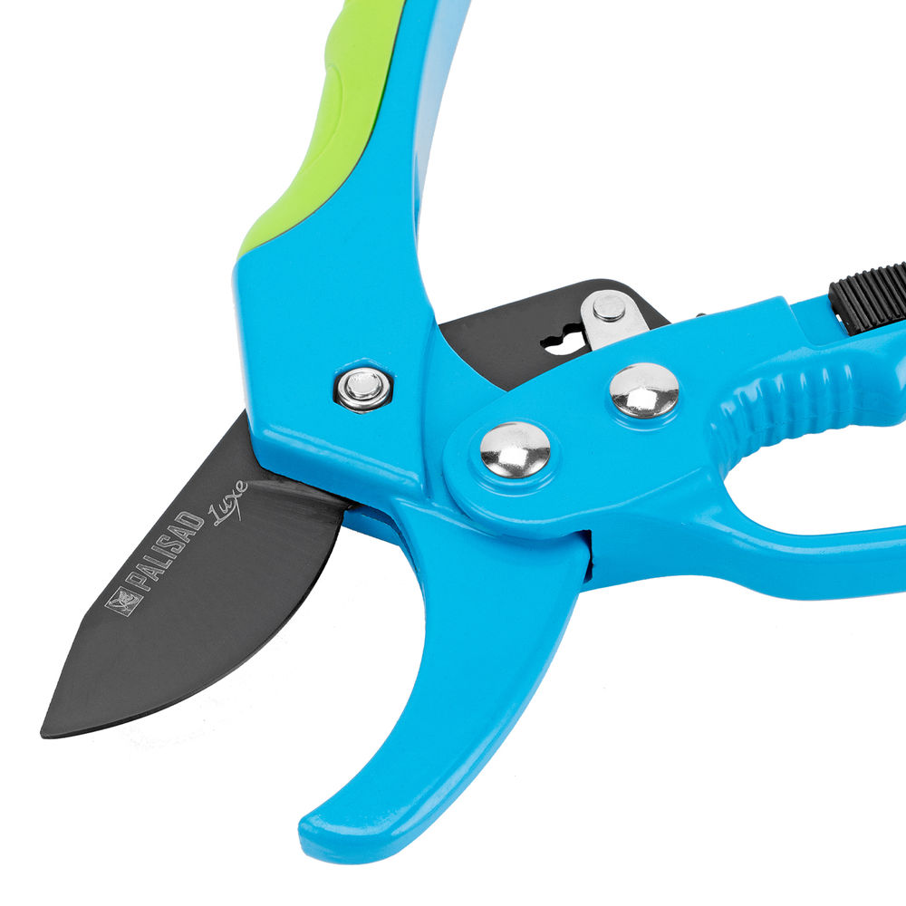 Секатор прямого реза, 200 мм, храповой механизм, металлические обaрезиненные рукоятки, Luxe, Palisd (60560)