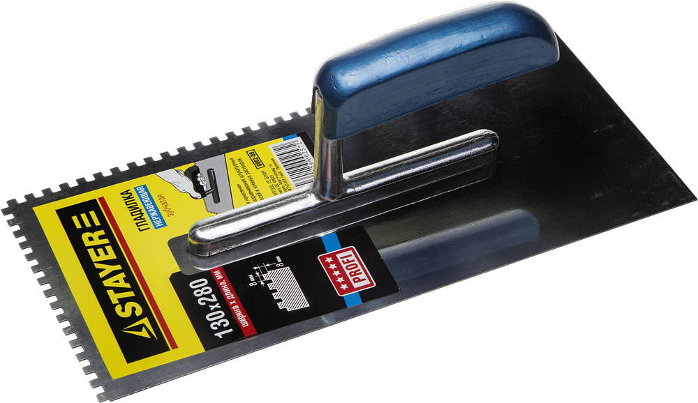 Гладилка штукатурная 130 х 280 мм, зуб 8 х 8 мм Professional STAYER 0802-08