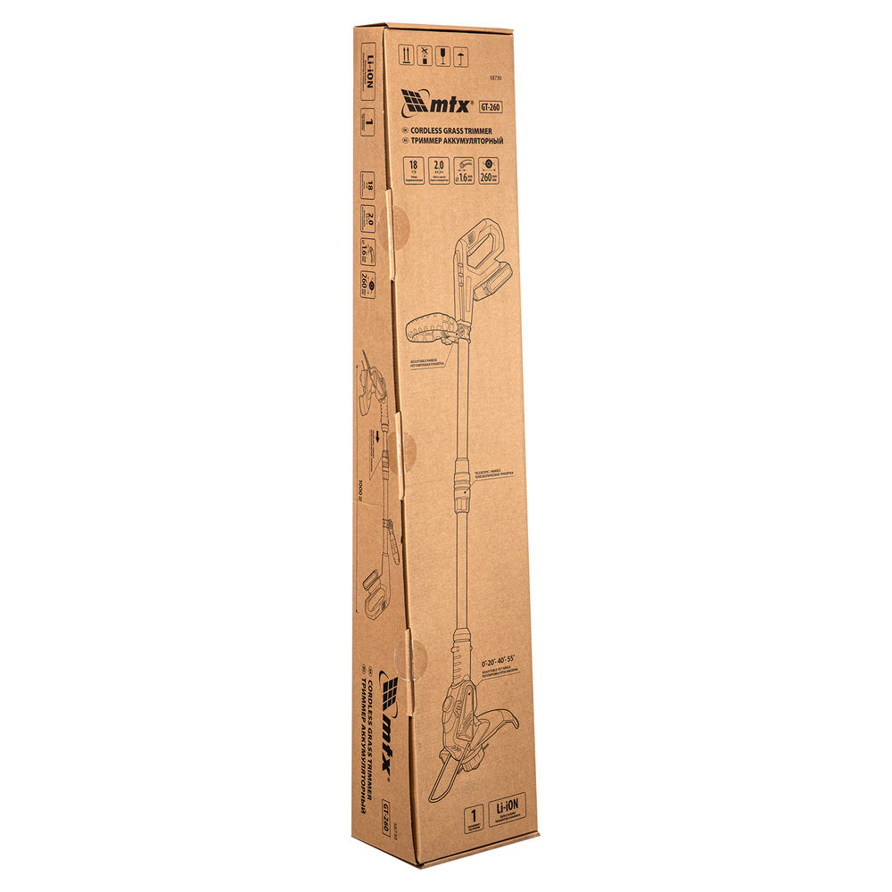 Триммер аккумуляторный GT-260, Li-Ion, 18 В, 1 акк. MTX (58730)