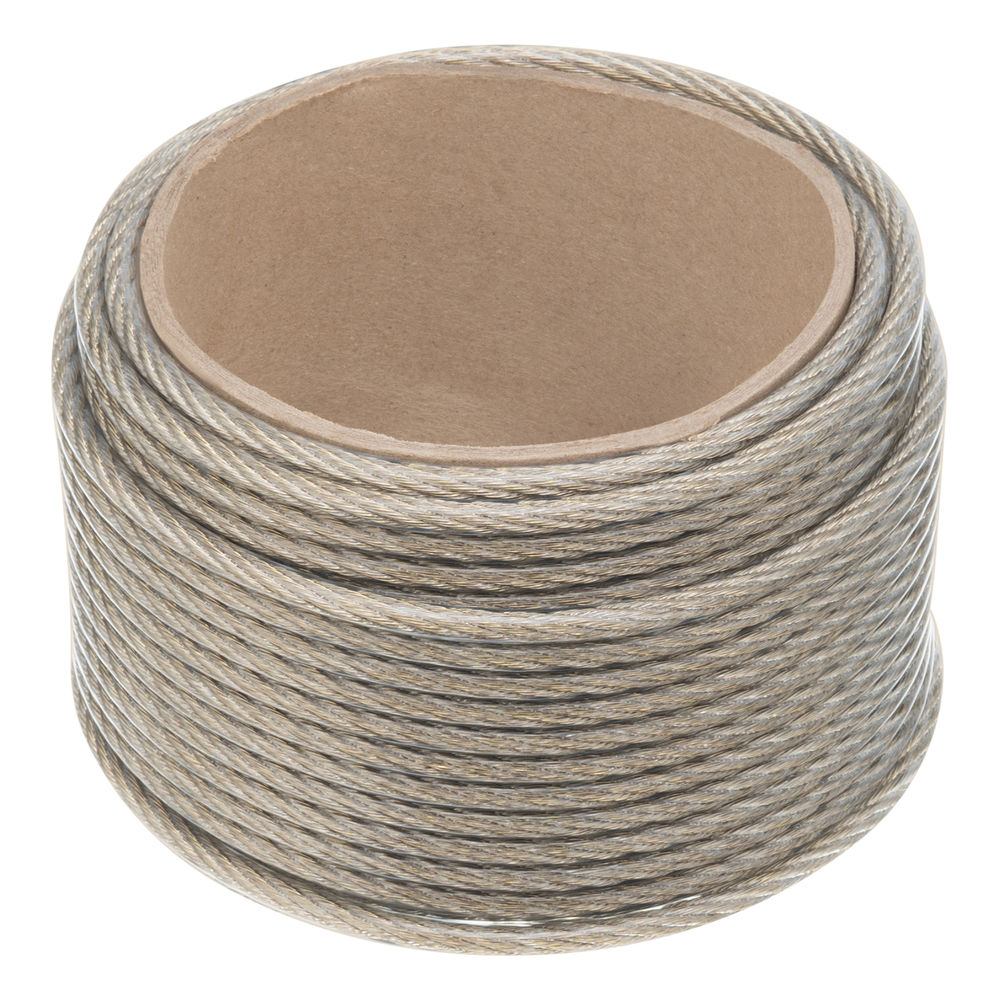 Трос металлополимерный прозрачный ПР-6.0, толщина 6.0 мм, моток 20 метров Сибртех (476403)