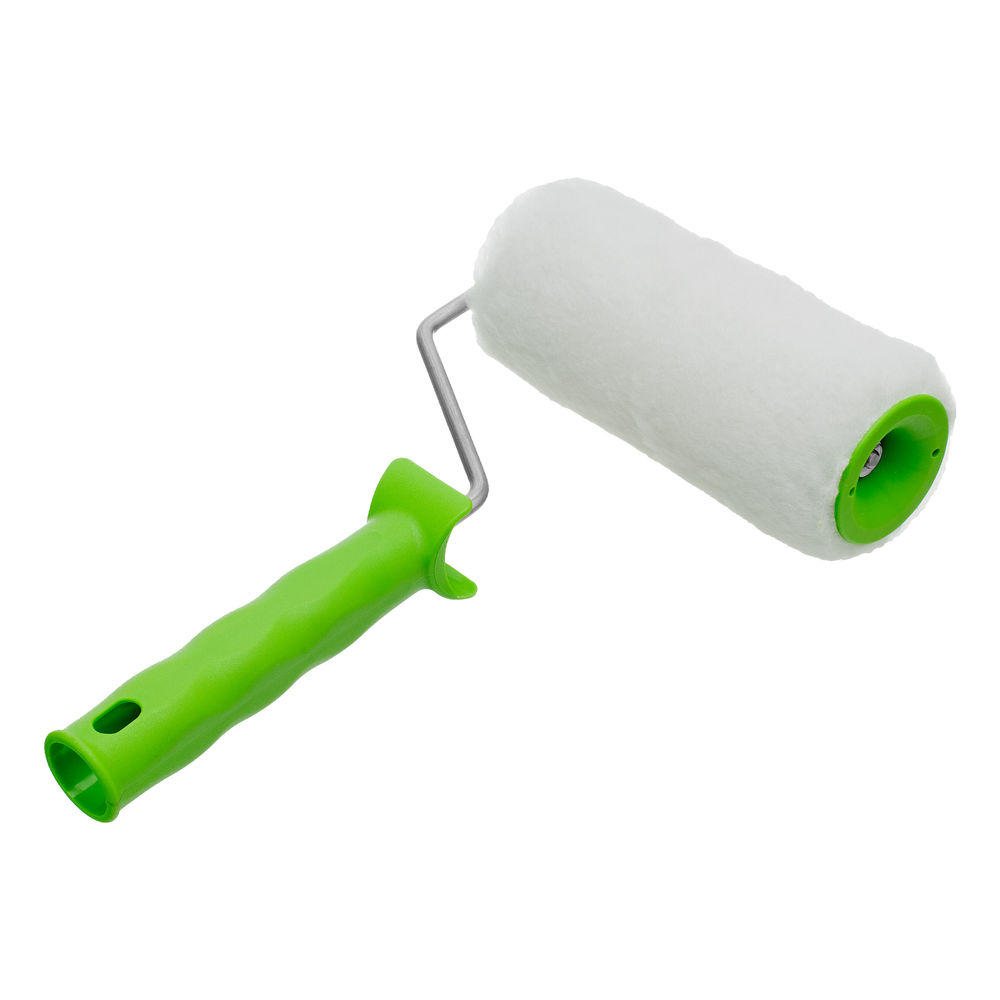 Валик Искусственный мех с ручкой, 150 мм, ворс 15 мм, D 48 мм, D ручки 6 мм, полиэстер Сибртех (80112)