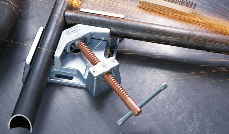 Струбцина угловая для сварки 90°, 2 x 90, max проход 60 мм, медное покрытие винта WSM9 BE-WSM9