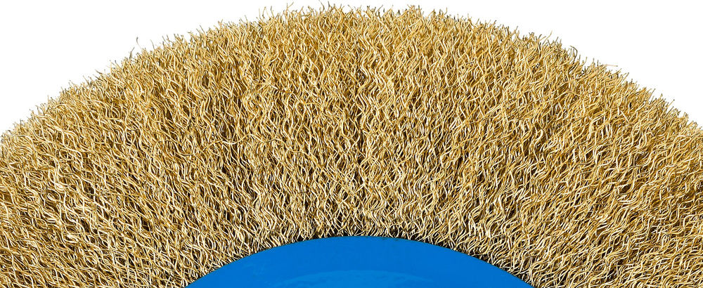 Щетка дисковая для УШМ 125 мм, витая стальная латунированная проволока 0.3 мм ЗУБР Профессионал 35186-125_z01