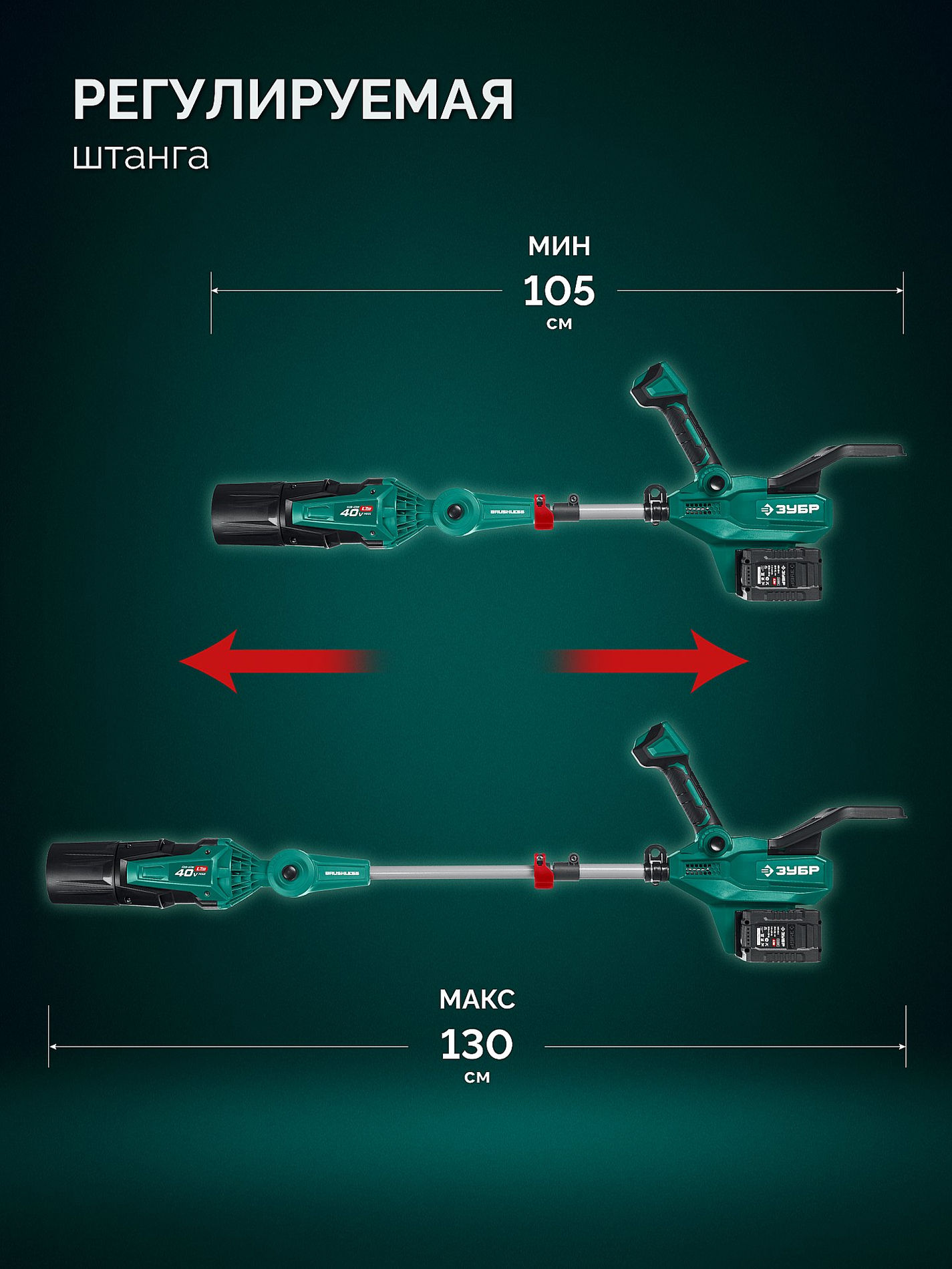 ЗУБР 40 В (2x20В), 1400 м3/ч, без АКБ (LMS), воздуходувка аккумуляторная (ВА-1400)
