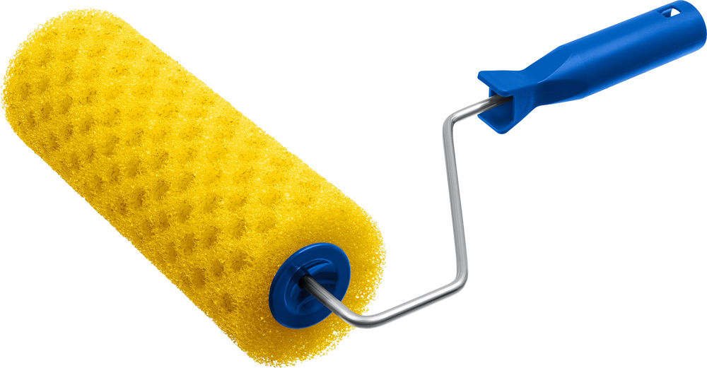 Валик малярный ГОРОШЕК 80 x 230 мм, бюгель 6 мм, структурный поролон, для водоэмульсионных и акриловых красок и эмали ЗУБР 0369-24_z01